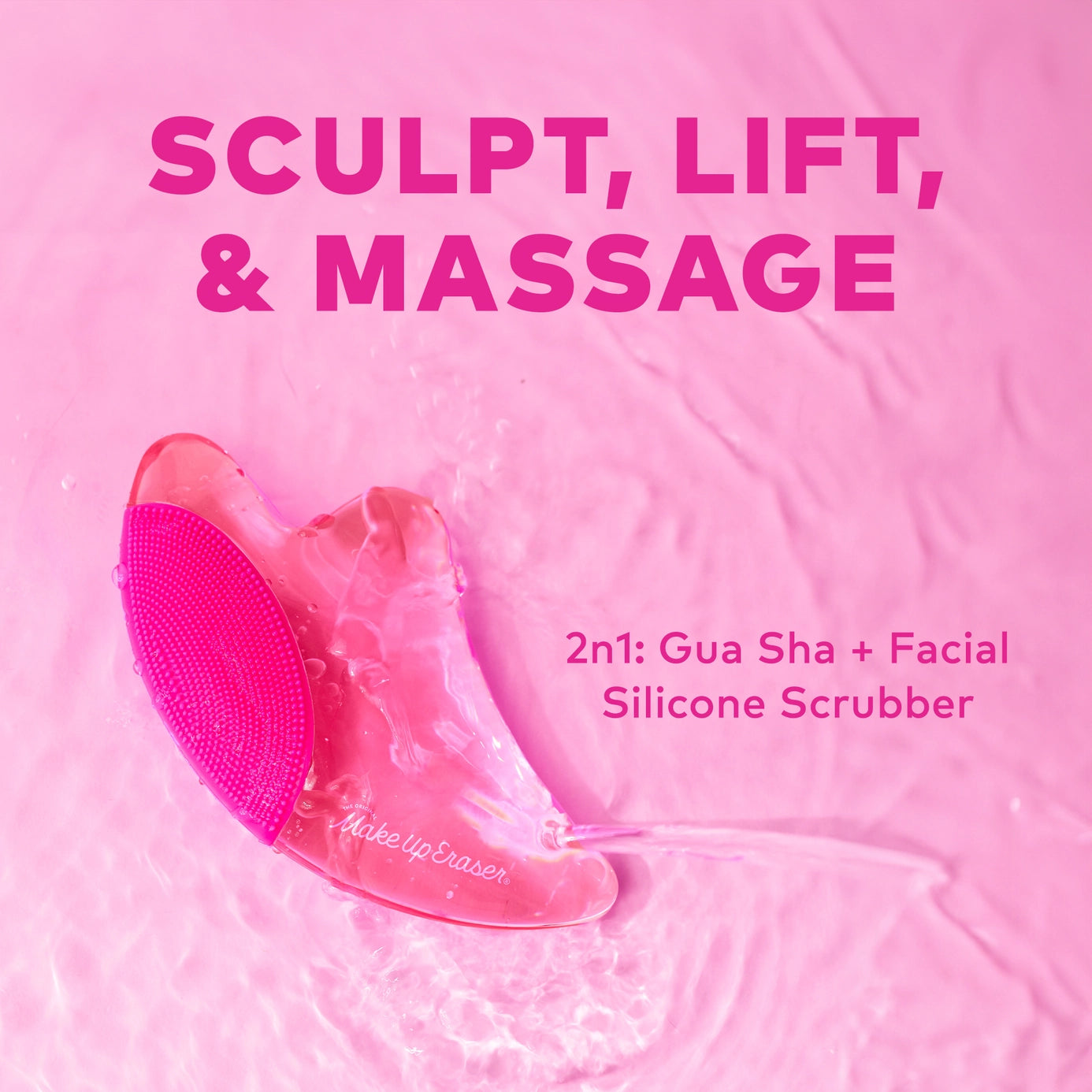 Makeup Eraser - Puff Eraser 2n1 Gua Sha & Facial Scrubber