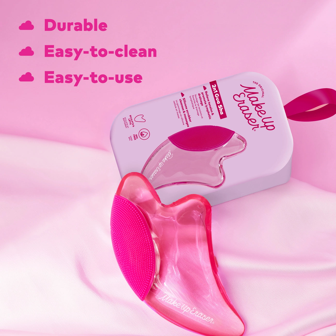 Makeup Eraser - Puff Eraser 2n1 Gua Sha & Facial Scrubber