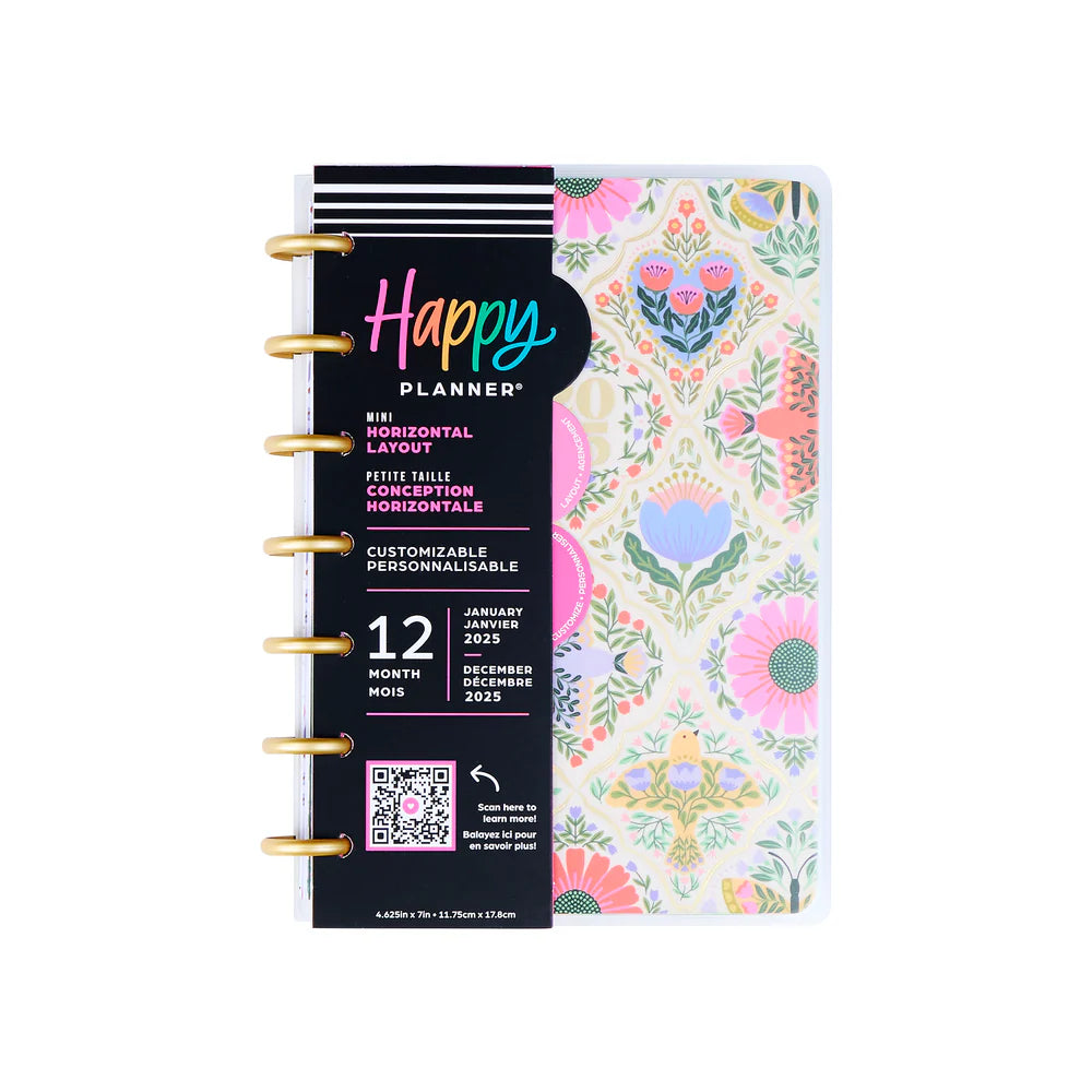 Happy Planner (12M) 2025 MINI Happy Planner Folk & Flora (Horizontal)