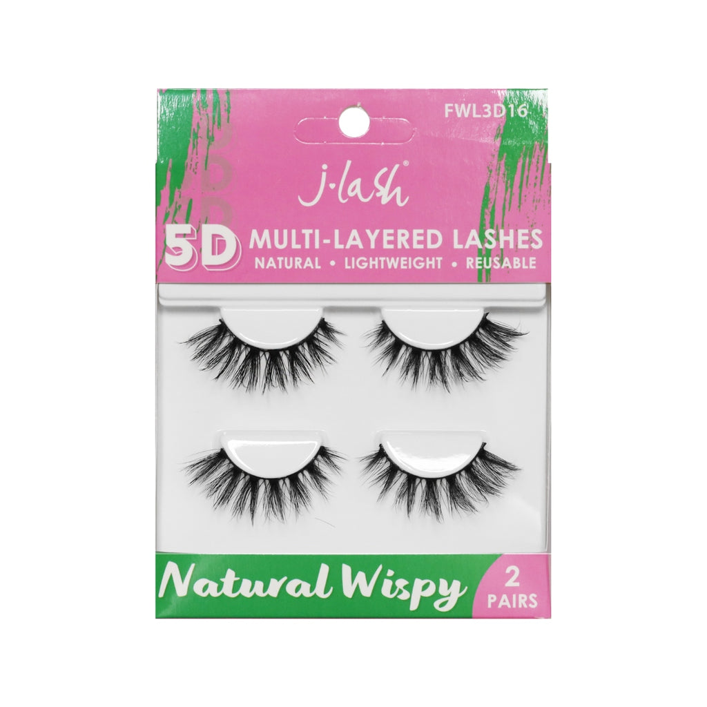 Jlash - 2 pairs of 5D multi-layered lashes FWL3D16