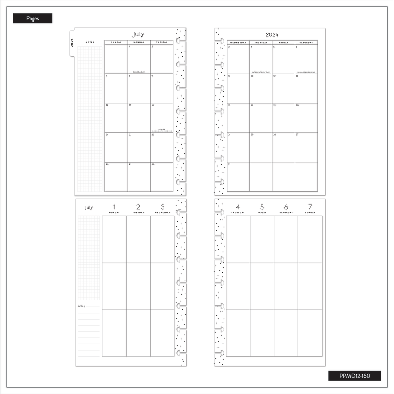 Happy Planner (12M) 2024-2025 Mini Planner Shibori Flowers (Vertical)