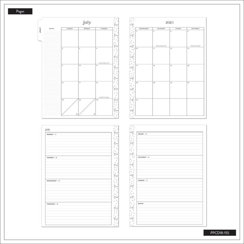 Happy Planner (18M) 2024-2025 Classic Exotic Fleurs (Horizontal)