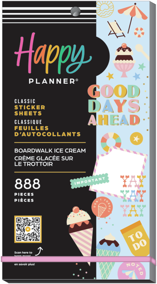 Happy Planner - Boardwald Ice Cream Classic 30 Sheet Sticker Pack