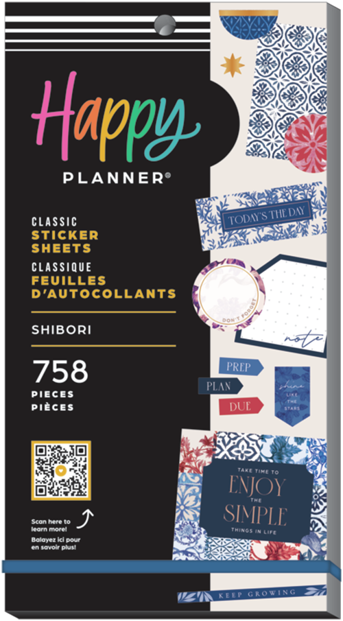 Happy Planner - Shibori Classic 30 Sheet Sticker Pack