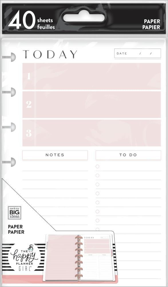 Happy Planner - MINI Fill Paper Minimalist Daily Schedule & To Dos