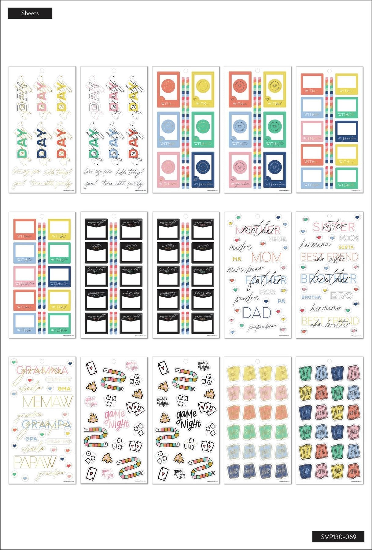 Happy Planner - Value Pack Stickers Family