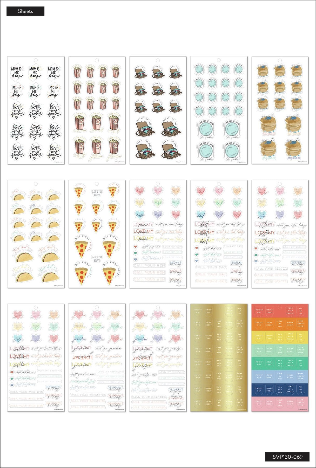 Happy Planner - Value Pack Stickers Family
