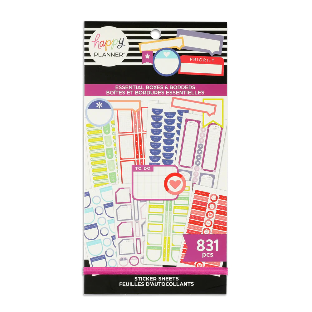 Happy Planner - Value Pack Sticker Essential Boxes & Borders 30 Sheet