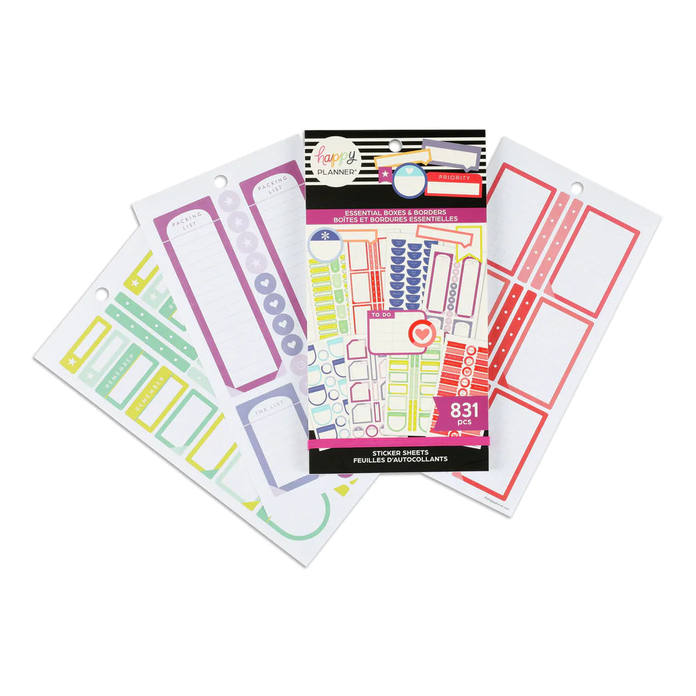 Happy Planner - Value Pack Sticker Essential Boxes & Borders 30 Sheet