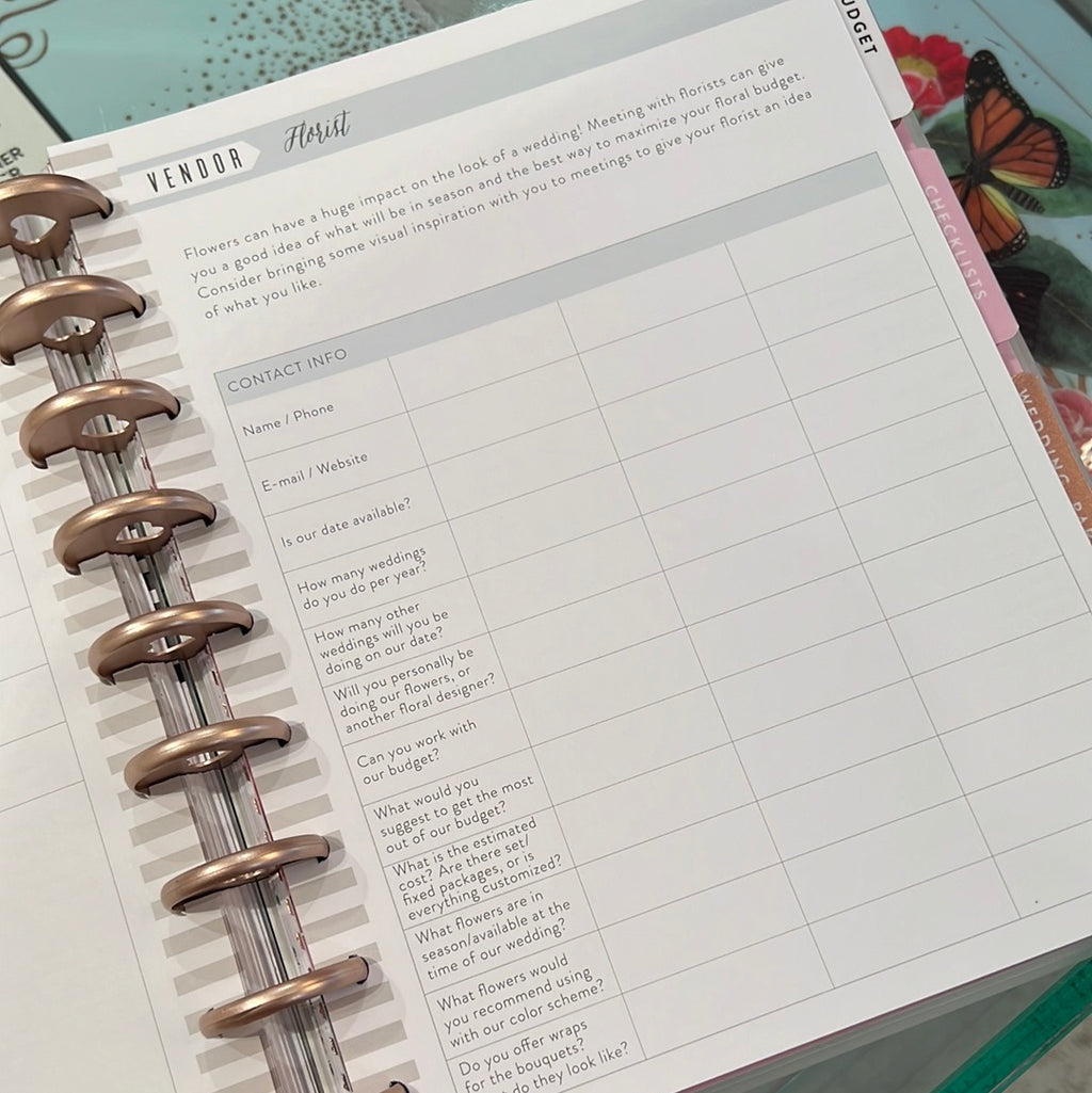 Happy Planner Non daté (12M) Classic Wedding Our Love Story